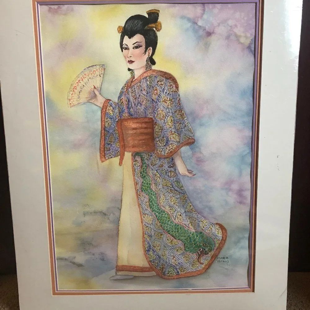 Original Art By Maria Yatros Framed Water color